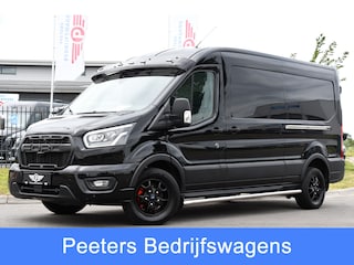 Ford Transit 350 2.0 TDCI L3H2 Black Edition Limited Cruise, Camera, Carplay, 185PK, 2 x Schuifdeur, Trekhaak, Xenon, Uniek!