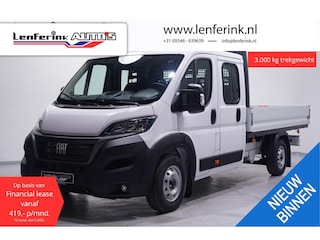 Fiat Ducato 2.2 Mjet 140 pk Dubbel Cabine va 419,- p/m 7-Zits Pick Up/Open Laadbak LxBxH 330x202x40 cm, Airco, Nieuw