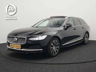 Volvo V90 T6 AWD Inscription Plug In Hybrid 340pk PHEV | Trekhaak af Fabriek | Panodak | Adaptive Cruise | Lederen Sportstoelen Verwarmd | Keyless | Pilot Assist | Apple Carplay | Camera |