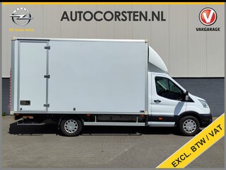 Ford Transit Bakwagen+Laadklep Meubelbak+Laaddeur Euro 6.2 2.0D 130PK L4H3 DHollandia 3-Persoons Navi Airco Ford-Connect-Sync 3 Adaptive-Bochtverl. Pdc-a+v Elektric.Stoelverstelling+Voorruit+Stoel verwarmd Cruise Control Mistlampen Lengte Bak 443cm! Lane-Assist Lat om Lat betimmering Betonplex vloer Zijdeur 1e Eigenaar