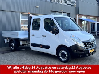 Renault Master T35 2.3 dCi L3 DC Airco Cruise controle Trekhaak 2500kg trekgewicht Pick-up Openlaadbak Telefoonvoorbereiding 6-Persoons pick-up p-up Euro 6 Bpm vrij!
