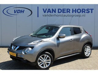 Nissan Juke 1.2-116pk DIG-T S/S N-Connecta. Erg nette en goed onderhouden hoogzitter. Afkomstig van de eerste eigenaar ! Autm. airco, metallic lak, LM wielen, camera, navigatie, telefoonvoorb., trekhaak + afn. kogel, cruise control, privacy glass etc.