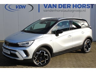 Opel Crossland 1.2-110pk Turbo 'Elegance'. Mooie en luxe hoogzitter met weinig km's ! Volautm. airco dual, cruise control, camera, comfortstoelen, metallic lak,  LM wielen, navigatie, telefoonvoorb., lane- en side assist, parkeersensoren v+a,  LED verlichting  etc.