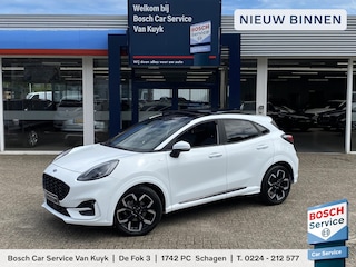 Ford Puma 1.0 EcoBoost Hybrid ST-Line X / NL-Auto / Half-Leder / Open/Pano-Dak / Bang&Olufsen / Digitaal-Dashboard / LED / DAB / Apple-Carplay & Android-Auto / Navi / Camera / Stoel+Stuurverwarming / Adaptieve Cruise-Control / Climate-Control / ELKTR-Pakket / PDC / LMV 18'' / ENZ.