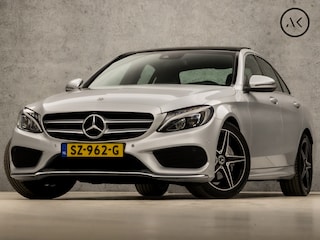 Mercedes-Benz C-klasse 180 AMG Sport 157Pk Automaat (PANORAMADAK, GROOT NAVI, 360 CAMERA, STOELVERWARMING, ELEK SPORTSTOELEN, LEDER, SFEERVERLICHTING, CRUISE, NIEUWE APK, NIEUWSTAAT)