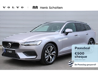 Volvo V60 B4 Automaat Essential Edition | 18 inch Lichtmetalen Velgen | Extra Getint Glas | Lederen Bekleding | Park Assist voor en achter | Climate Pack | Driver Assist | Cruise Control Adaptief Met Stop&Go En Stuurhulp | Apple Carplay/Android Auto |