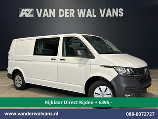 Volkswagen Transporter 2.0 TDI L2H1 Dubbele Cabine Euro6 *Rijklaar Direct Rijden* Airco | 5-Zits | Navigatie | Trekhaak | Apple Carplay Android Auto, Cruisecontrol, Parkeersensoren