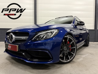 Mercedes-Benz C-klasse Estate 63 S PANO/SCHAALSTOELEN/BURMESTER/HEAD-UP/20"BRABUS/360CAMERA/ACC/DISTRONIC/BRILJANTBLAUW/NET GROTE 100DKM BEURT GEHAD BIJ MERCEDES DEALER/UNIEKE AUTO