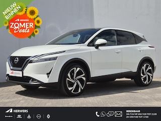 Nissan Qashqai 1.3 MHEV Xtronic Tekna Plus Automaat / Cold Pack / Panoramadak / Trekhaak Vast / Trekgewicht 1800 kg / Stuur-, Stoel en voorruitverwarming / Elektrische achterklep / Rondomzicht camera / Bose Audio Systeem /