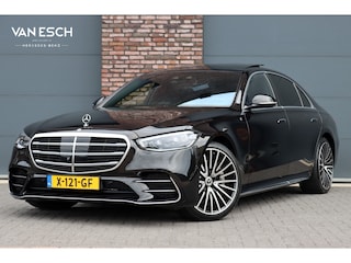 Mercedes-Benz S-klasse 400d 4MATIC Lang AMG Line Aut9 | Airmatic | Achterasbesturing | Distronic+ | Zonweringspakket | Burmester | Stoelventilatie | Verwarmd Stuurwiel | HUD | Vlakkenverwarming |