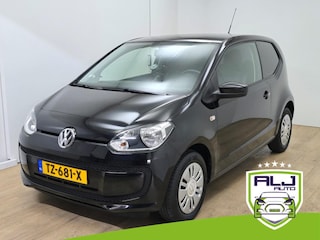 Volkswagen Up Occasion BlueMotion met airco en telefoon connecten | Tweedehands Volkswagen Up in zwart | grotere instapdeur | ALJ