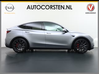 Tesla Model Y Performance 534pk 0-100 3,8 sec. AWD 78,1kWh Warmte-pomp 21"-lm FSD-Comp.3 AutoPilot Carbon-Spoiler Elekr.Achterklep AMD-Ryzen-infot. Premium-HiFi Pano.dak Camera Leer Adaptive-Cruise+Stop&Go Park-Assist PDC-a+v Wifi Ecc Dual Motor Long Range 75kWh 3x Camera Navi LED ACC DAB Voorverwarmen interieur Keyless via App One-Pedal-Drive Rode Remklauwen Garantie op Accu 14-02-2032 max. 192.000km max. 250Kw laadvermogen 1.600KG Trekvermogen!