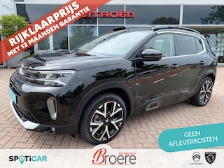 Citroën C5 Aircross 1.2 Turbo 130pk EAT8 Automaat Shine | panoramadak, zwart leder, keyless, verw. vorostoelen, dodehoekdetectie, adaptive cruise, 19 inch velgen