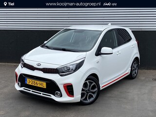 Kia Picanto 1.0 MPi GT-Line Edition 1e eign. Nieuw geleverd en dealeronderhouden, Cruise control, navigatie Apple CarPlay/Android Auto, achteruitrij camera, sportief GT Line kunstlederen interieur