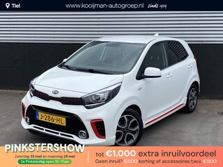 Kia Picanto 1.0 MPi GT-Line Edition 1e eign. Nieuw geleverd en dealeronderhouden, Cruise control, navigatie Apple CarPlay/Android Auto, achteruitrij camera, sportief GT Line kunstlederen interieur