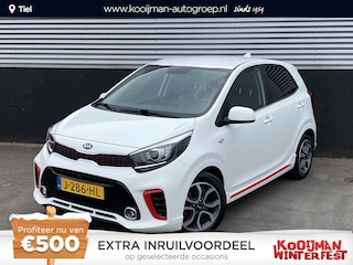 Kia Picanto 1.0 MPi GT-Line Edition 1e eign. Nieuw geleverd en dealeronderhouden, Cruise control, navigatie Apple CarPlay/Android Auto, achteruitrij camera, sportief GT Line kunstlederen interieur