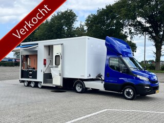 Iveco Daily 40C17 3.0 9300kg BTW VRIJ!! Himatic BE-Trekker met Doornwaard BE-oplegger Verkoopwagen WC-Unit Aggregaat Omvormer 220V Luifel Watertank Camper Trailer Cross trailer Verkoopwagen Living Deco wagen Tiny