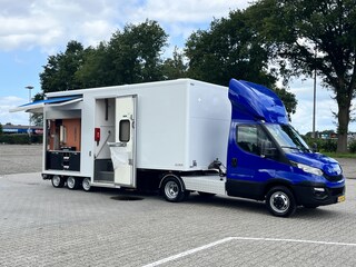 Iveco Daily 40C17 3.0 9300kg BTW VRIJ!! Himatic BE-Trekker met Doornwaard BE-oplegger Verkoopwagen WC-Unit Aggregaat Omvormer 220V Luifel Watertank Camper Trailer Cross trailer Verkoopwagen Living Deco wagen Tiny