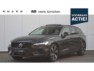 Volvo V60 2.0 T8 Plug-in hybrid AWD Ultra Dark Adaptieve Cruise Control met Pilot Assist | Premium audio by Harman Kardon | 360 graden camera | Elektrisch bedienbaar panoramisch schuif-/kanteldak | Stoelverwarming | Elektrische voorstoelen met geheugen | Stuurwielverwarming | Semi-elektrische trekhaak | Extra getint glas