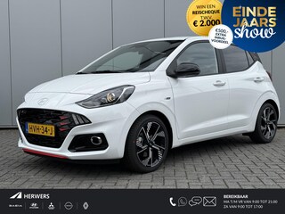 Hyundai i10 1.0 T-GDI N Line 5-zits / 90 PK / Navigatie / Achteruitrijcamera / Climate & Cruise Control / Zwart Dakhemel / Stoel- & Stuurverwarming / Elek. Ramen Voor + Achter /
