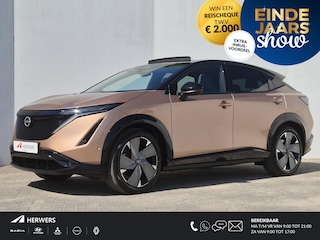 Nissan Ariya e-4ORCE Evolve+ Pack 91 kWh Automaat / Vision Tech / HUD / Trekgewicht 1500 kg / Glazen schuif- en kanteldak / Bose Audio Systeem / Stuur-, Stoel en Achterbankverwarming / Rondomzicht camera / Elektrische achterklep /