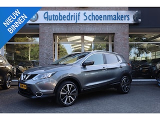 Nissan Qashqai 1.2 Tekna 360-CAMERA LEER RUIT+STUURVERW. 19"LMV DAB NAVI CRUISE 2xPDC CLIMA 2xKEYLESS DODEHOEK NAP ENZ!