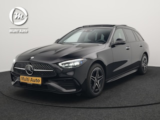 Mercedes-Benz C-klasse Estate 300 e AMG Line Plug In Hybrid 320pk Dealer O.H NIEUW MODEL PHEV | Panodak | 360 Camera | Adaptive Cruise | Lederen Sportstoelen Massage & Memory | Sfeerverlichting | Keyless | Navigatie | Virtual | DAB |