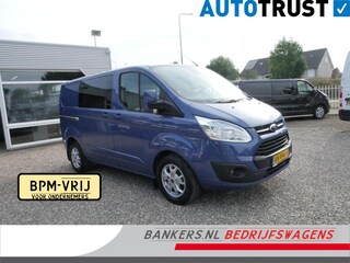 Ford Transit Custom 2.2 TDCI 155PK, L1H1, Limited, Dubbel Cabine, Airco, 2 x Schuifdeur, Nieuwe motor bij 163.000KM