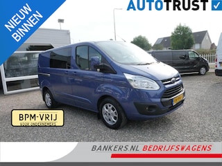 Ford Transit Custom 2.2 TDCI 155PK, L1H1, Limited, Dubbel Cabine, Airco, 2 x Schuifdeur, Nieuwe motor bij 163.000KM