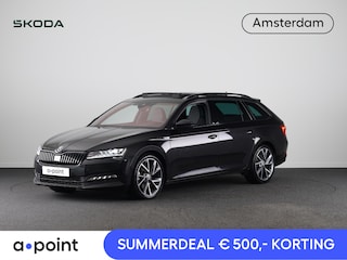 Skoda Superb Combi 1.5 TSI ACT Sportline Business 150 pk Automaat (DSG) | Verlengde garantie | Navigatie | Panoramadak | Parkeersensoren | Adaptieve cruise control | Elektr. voorstoelen met memory | Stoelverwarming v/a |