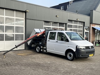 Volkswagen Transporter 2.0 TDI DC Maxilift Laadkraan Kipper Pick up open laadbak met Trekhaak 2200 kg trekgewicht 6-Persoons Werkverlichting Gereedschapskist 1e eigenaar BPM vrij !!!
