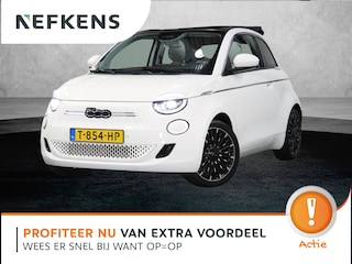 Fiat 500 Cabrio La Prima By Bocelli 42kWh 120PK | AppleCarplay/Android Auto | Camera | Navigatie | LEER | Keyless | Stoelverwarming | Parkeersensoren | Climate Control | Adaptive cruise control |