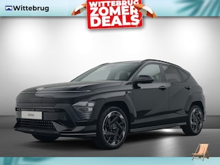 Hyundai Kona N Line 65.4 kWh Volledig Elektrisch met Navigatie, Lederen bekleding en Stoelverwarming Uit voorraad leverbaar!