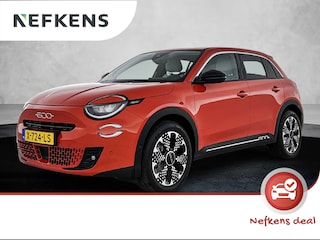 Fiat 600 E La Prima 54kWh 156pk Automaat Climate Control | Airco | navigatie | Adaptieve Cruise Control | Elektrische achterklep | Massagestoelen | Dodehoekdetectie | Leren Bekleding | Achteruitrijcamera | LED-Koplampen | Keyles Entry | lichtmetalen velgen 18" | Apple Carplay/Android Auto |