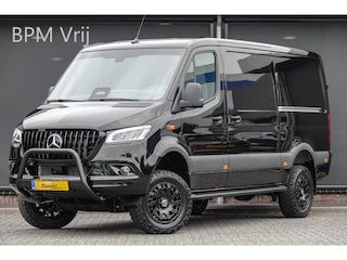 Mercedes-Benz Sprinter 4x4 319Cdi 190Pk 9G-tronic | L2H1 | 2xSchuifdeur | 4WD | AWD | Bullbar | Treeplanken | 19'' All Terrain | Obsidian Black