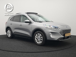 Ford Kuga 2.5 Titanium X Plug in Hybrid 225pk Dealer O.H PHEV | Trekhaak Af Fabriek | Head up | Panodak | 360 Camera | Adaptive Cruise | Keyless | Lederen Sportstoelen Verwarmd | Bliss | Stuurverwarming | Navigatie | DAB |