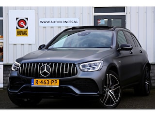 Mercedes-Benz GLC 43 AMG 390PK 4MATIC 9-G Aut.*Designo Selenitgrau Mango!*Incl. BTW*Nieuw Model*Perfect MB Onderh.*Night Pakket/Pano/Sfeerverl./Matrix LED/Elek. Trekhaak/Burmester/Apple Carplay-Android/HUD/MBUX/DAB/Camera/21 inch LM*
