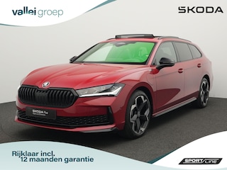 Skoda Superb Combi 1.5 TSI 204 pk DSG PHEV Sportline Business | Panoramadak | Trekhaak | Leder | Geheugen-/massagestoelen | Adaptief onderstel | Rondomzicht camera | Canton | Stoelventilatie | Head-up display