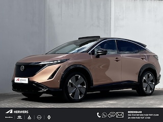 Nissan Ariya Evolve 87 kWh Automaat / WLTP bereik 516 km / Trekgewicht 750 kg / CCS snelladen / Stoelventilatie / Stuur-, stoel- en achterbankverwarming / Voorruitverwarming / HUD / Camera 360° /
