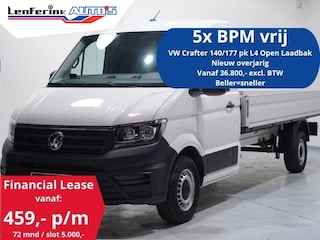 Volkswagen Crafter 2.0 TDI 140 pk L4 Pick Up / Open Laadbak Airco Cruise Control, 3-Zits, LxBxH 430x203x40 cm