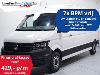 Volkswagen Crafter 2.0 TDI 140 pk L4H3 Airco, Cruise Control Geveerde Stoel, PDC V+A, 3-Zits, Nieuw Overjarig