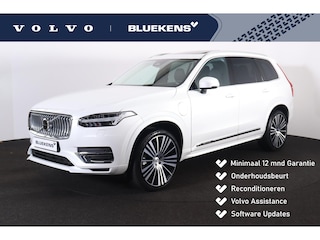 Volvo XC90 T8 Recharge AWD Ultimate Bright - LONG RANGE - Panorama/schuifdak - IntelliSafe Assist & Surround - Parkeercamera achter - Verwarmde voorstoelen, stuur & achterbank - Parkeersensoren voor & achter - Elektr. bedienb. voorstoelen met geheugen - Draadloze tel. lader - 20' LMV