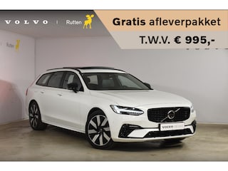 Volvo V90 T8 455PK Automaat Plug-in Hybrid AWD Ultra Dark / Navigatie / 360 Camera / Harman Kardon / Stuur & Stoelverwarming / Gelaagde Zijruiten / LM Velgen / Trekhaak