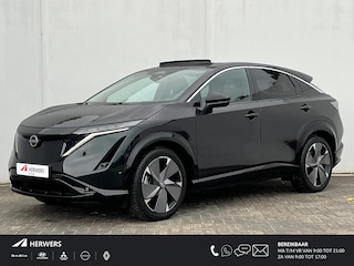 Nissan Ariya Evolve 91 kWh Automaat / WLTP bereik 516 km & WLTP bereik stad 698 km / Elektrisch Glazen Schuif- en Kanteldak / Stuur- en Stoelverwarming / Stoelverkoeling / Elektrisch Verstelbare Voorstoelen met Geheugenset Bestuurdersstoel / Elektrische Achterklep / Apple Carplay & Android Auto / 360° Camera / Keyless Entry & Start / Navigatie full map