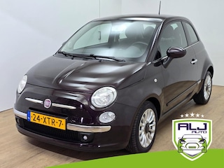Fiat 500 Occasion Lounge met panoramadak en unieke kleur | Tweedehands Fiat 500 in paarsmetallic | Airco | Elek ramen | Radio aux