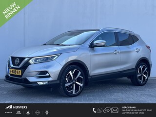 Nissan Qashqai 1.3 DIG-T Tekna + Automaat / Trekhaak (Trekgewicht 1.500kg) / Panoramadak / Cruise- en Climate Control / Apple Carplay & Android Auto / Keyless Entry & Start / Navigatie full map / Voorruit- en Stoelverwarming / Elektrisch Verstelbare Voorstoelen met geheugenset Bestuurdersstoel / 360° Camera / Lederen Bekleding