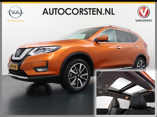 Nissan X-Trail 7-Persoons 1.3DIG-T 160PK Automaat Leder Trekhaak Panoramadak 360°Camera Stoelverwarming Tekna Apple Carplay Android Auto Navi Ecc Elek.Stoelen Cruise Control Lmv 1e Eigenaar Zeer Compleet!