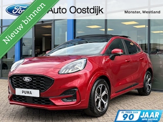 Ford Puma 1.0 EcoBoost Hybrid ST-Line 125PK Automaat NIEUW MODEL!! Panodak Afn. Trekhaak Winterpack MATRIX-LED Elek. Achteklep Adaptieve Cruise SYNC4 Keyless Navi Privacy Glass *Full Options*