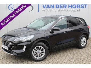 Ford Kuga 2.5-225 pk PHEV Titanium X. Hybride rijden voor een reële prijs ! Stoel-, stuur- en voorraamverw., navigatie, telefoonvoorb., B&O soundsyst., side- en lane assist, adaptieve cruise cntrl, elektr. achterklep, elektr. verstelb., best. stoel, lm wielen, keyles