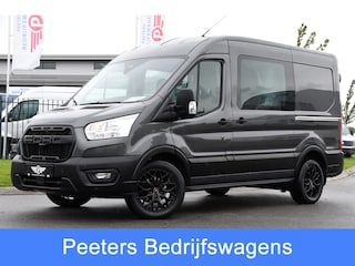 Ford Transit 2.0 TDCI L2H2 DC Raptor Grill Camera, Cruise, Carplay, Stoelverwarming, 130pk, Automaat, Multimedia, 2 x Schuifdeur, Uniek!